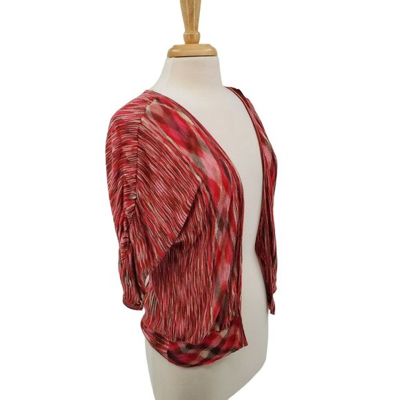 Womens Knit Cardigan Sweater Size PM Red 3/4 Sleeve Lightweight Casual a.n.a - Picture 2 of 12